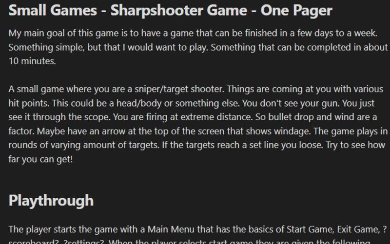 Screenshot of the one pager.